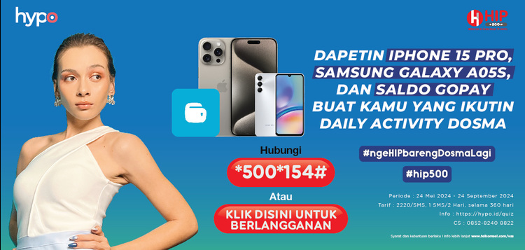 Ikutin daily activity Dosma! Menangkan iPhone 15 Pro, Samsung A05S & Saldo GoPay!